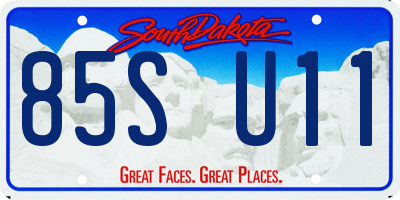 SD license plate 85SU11