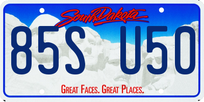 SD license plate 85SU50