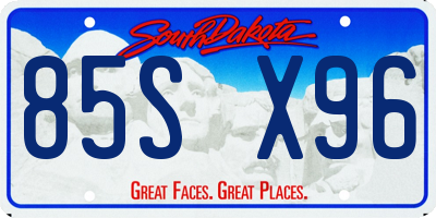 SD license plate 85SX96