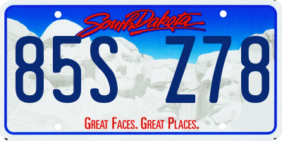 SD license plate 85SZ78