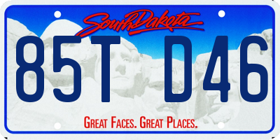 SD license plate 85TD46
