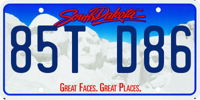 SD license plate 85TD86