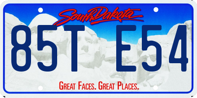 SD license plate 85TE54
