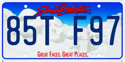 SD license plate 85TF97