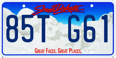 SD license plate 85TG61