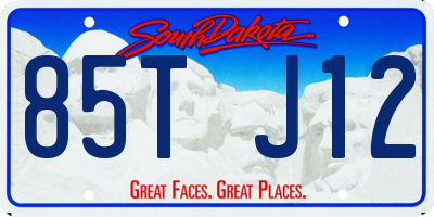 SD license plate 85TJ12