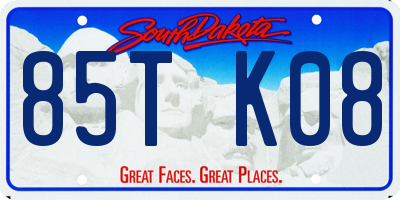 SD license plate 85TK08