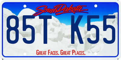 SD license plate 85TK55