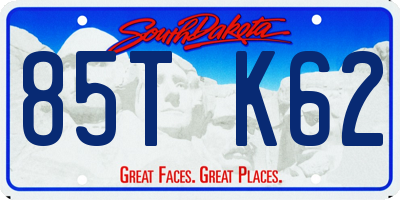 SD license plate 85TK62
