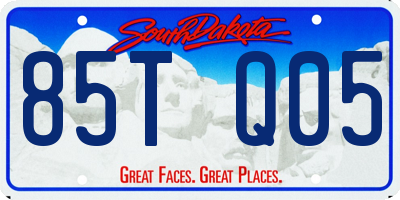 SD license plate 85TQ05