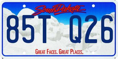 SD license plate 85TQ26