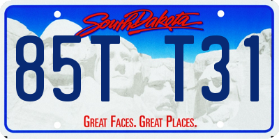 SD license plate 85TT31