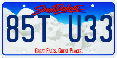 SD license plate 85TU33