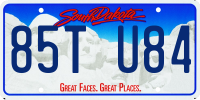 SD license plate 85TU84