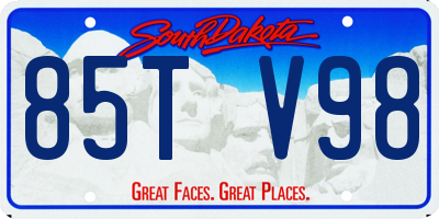 SD license plate 85TV98