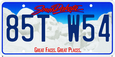 SD license plate 85TW54
