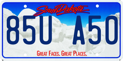 SD license plate 85UA50