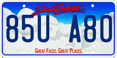 SD license plate 85UA80