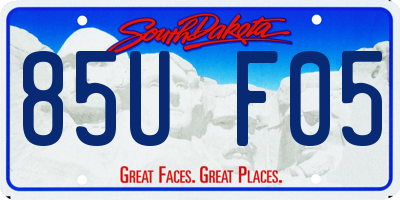SD license plate 85UF05