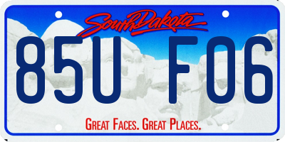 SD license plate 85UF06