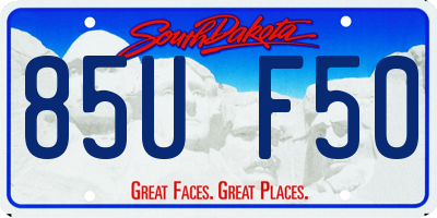 SD license plate 85UF50