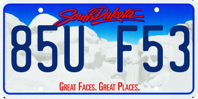 SD license plate 85UF53