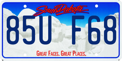 SD license plate 85UF68