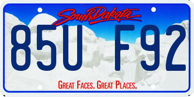 SD license plate 85UF92