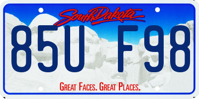 SD license plate 85UF98