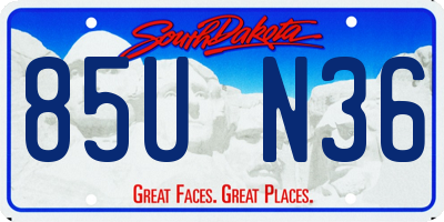 SD license plate 85UN36