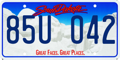 SD license plate 85UO42