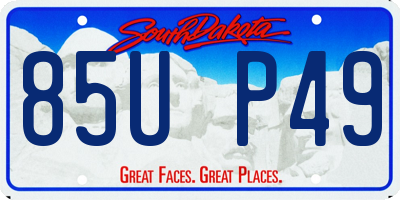 SD license plate 85UP49