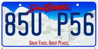 SD license plate 85UP56
