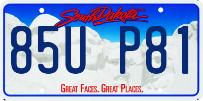 SD license plate 85UP81