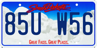 SD license plate 85UW56