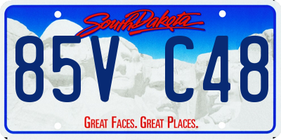SD license plate 85VC48