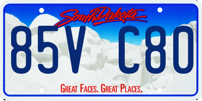 SD license plate 85VC80