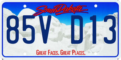 SD license plate 85VD13