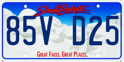 SD license plate 85VD25