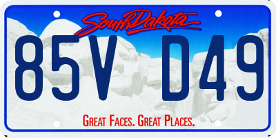 SD license plate 85VD49
