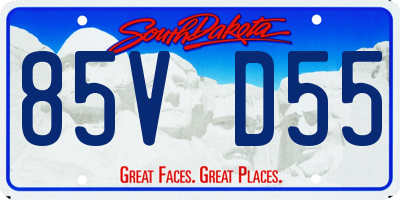 SD license plate 85VD55