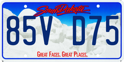 SD license plate 85VD75