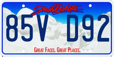 SD license plate 85VD92