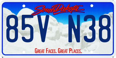 SD license plate 85VN38