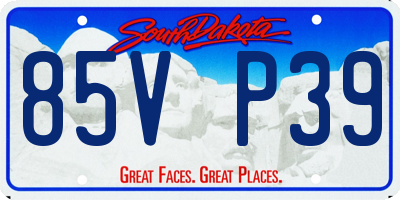 SD license plate 85VP39