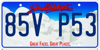 SD license plate 85VP53