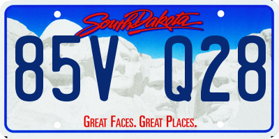 SD license plate 85VQ28