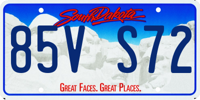 SD license plate 85VS72