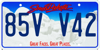 SD license plate 85VV42