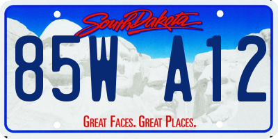 SD license plate 85WA12